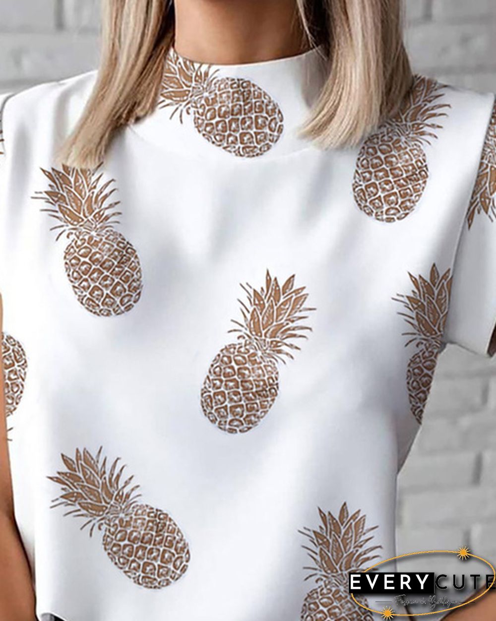 S-2XL New Fashion Women Elegant Lips Print Tops and Blouse Shirts Summer Ladies Office Casual Stand Neck Pullovers Eye Blusa Tops