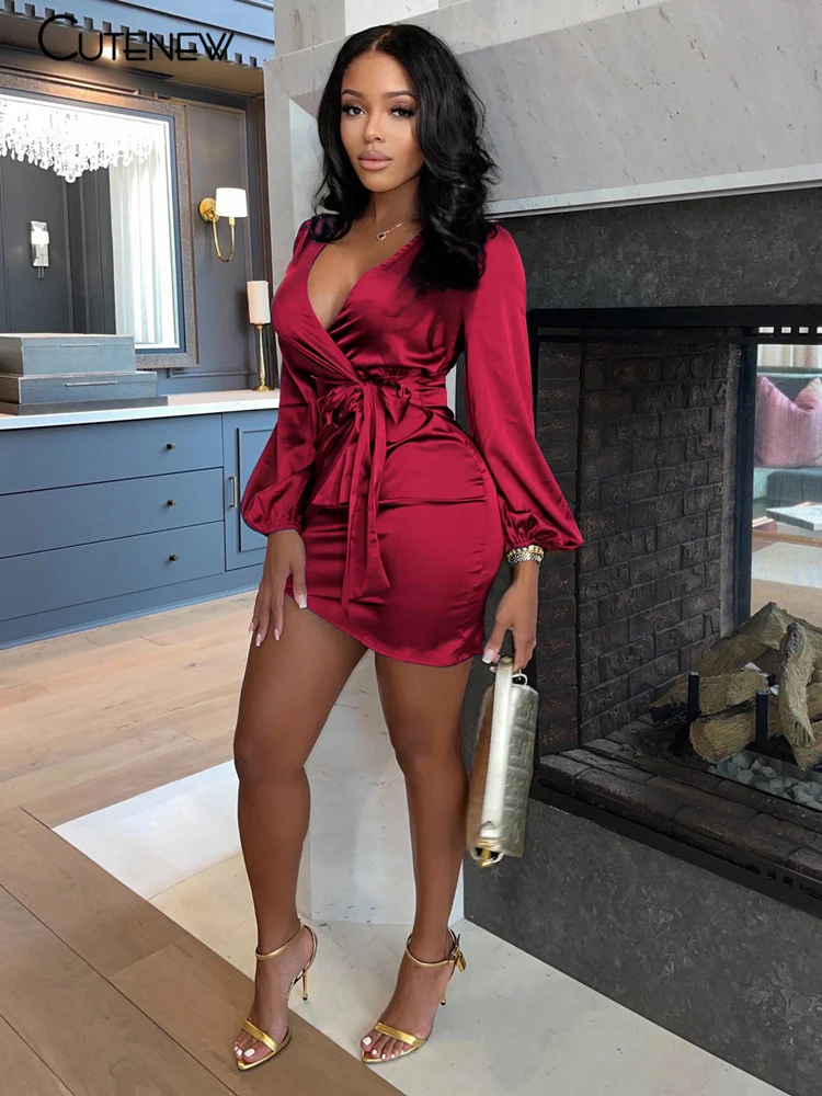 Uveng Uveng Women's, Sexy Silk Bag And Hip Dress