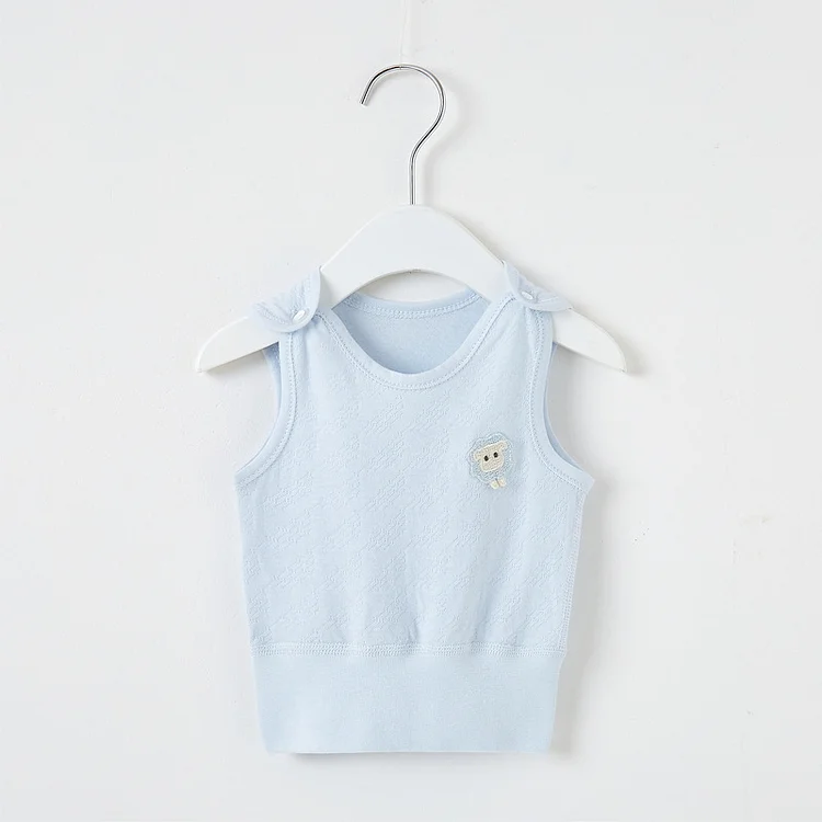 Baby Boy/Girl Solid Color Embroidered Sheep Sleeveless Tank Vest