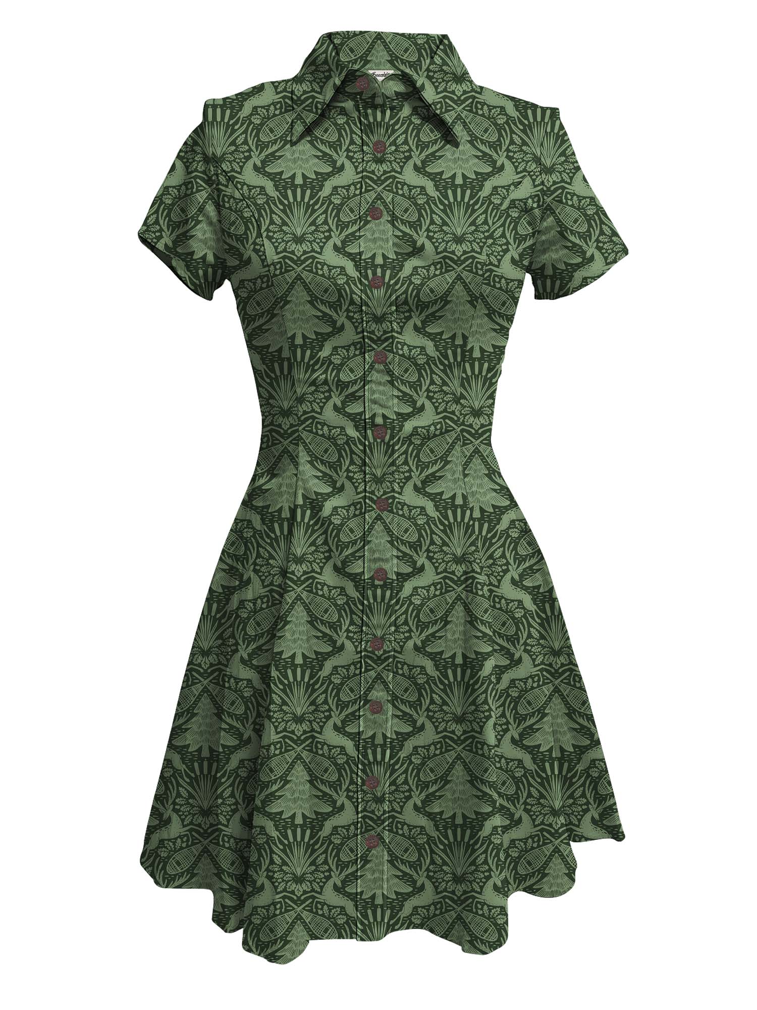 【Monique Beaudin X Boozelele】Stag And Fir Forest - 100% Cotton Dress