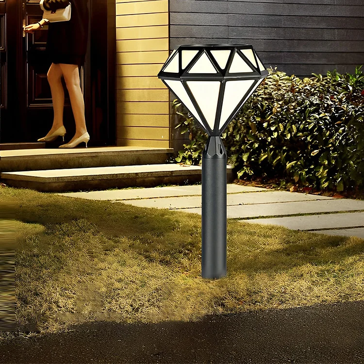 Geometric Waterproof LED Intelligent Stable Black Modern Lawn Lamp - Appledas