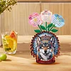 2026 Calendar DIY Diamond Art Kit Indian Wolf Wooden Diamond Painting Calendar