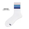 Rainbow striped sports cotton towel bottom thickened mid-length sweat-absorbent socks