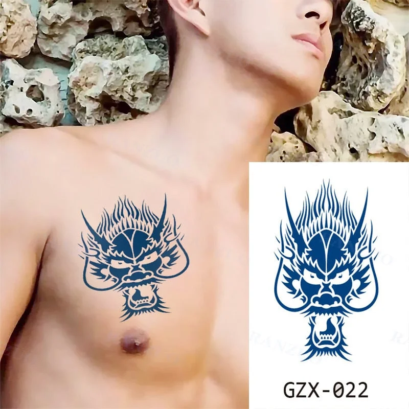 Waterproof Temporary Tattoos Stickers Temporary Tattoo for Women Men Fashion Art Tatoo Sticker Chest Stickers Neck Tattoo Fake