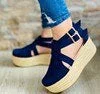 Comfort Shoes for Women Beige Heeled Sandals Large Size Black Girls 2021 Big Low Closed Clogs Velvet Wedges Sandalias De Mujer