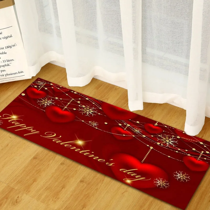 Valentine's Day non-slip restaurant pad home porch pad entrance door mat rectangular corridor area carpet kitchen mat