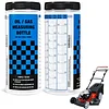 [2-Pack] Wide Mouth Oil / Gas Measuring Bottle - Reusable Mixing Bottle For Two Stroke Engines - Six Different Ratios & Smudge-Proof Measurements in Gallons & Liters - Mix Oil / Fuel Hundreds of Times