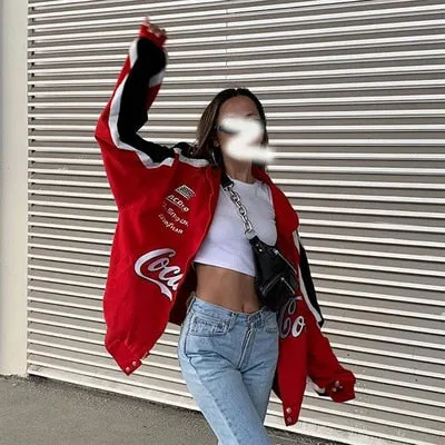 Women's Winter New Printed Casual Loose Long Sleeve Windbreaker Jacket Trend Hooded Jacket Fashion