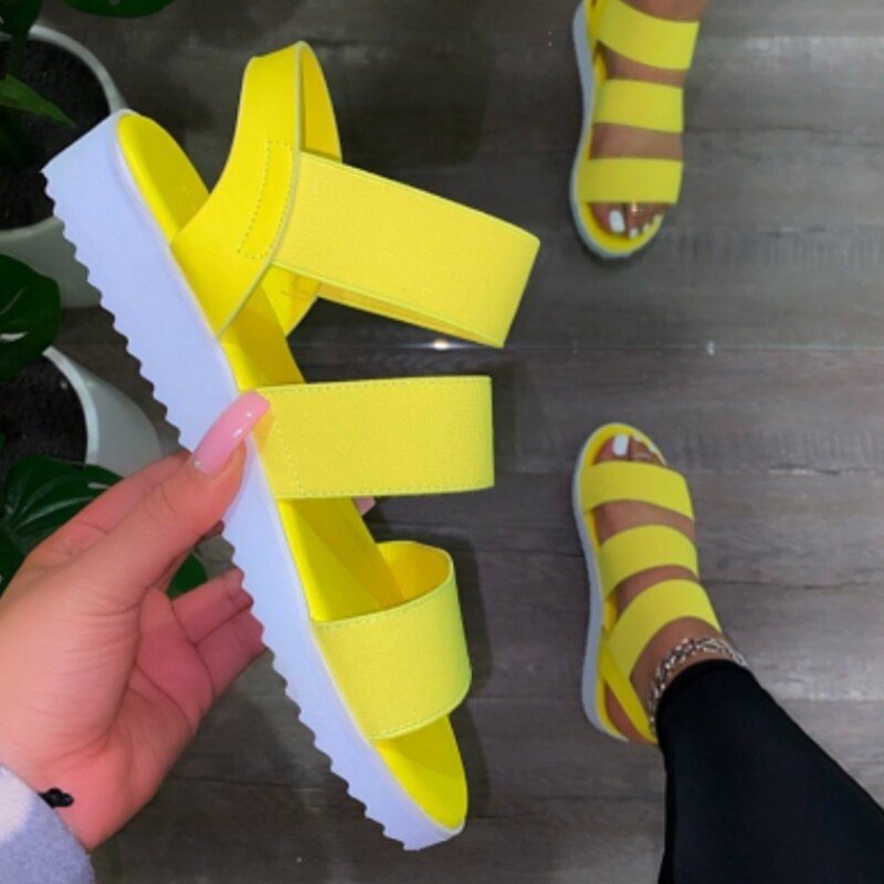 Women Sandals Summer Shoes Casual Slip On Ladies Flats Woman Fashion Platform Candy Color Plus Size New Footwear Female Shoe