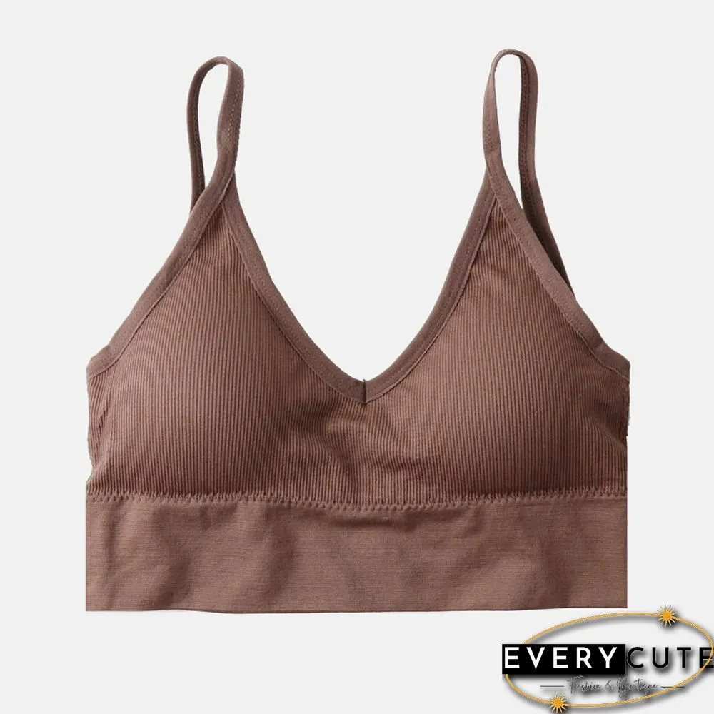 Seamless Underwear Shoulder Tank Top Vest Sleeveless Women Fashion Push-Up Cotton Fitness Comfortable Shirt Bra Large Size Tops