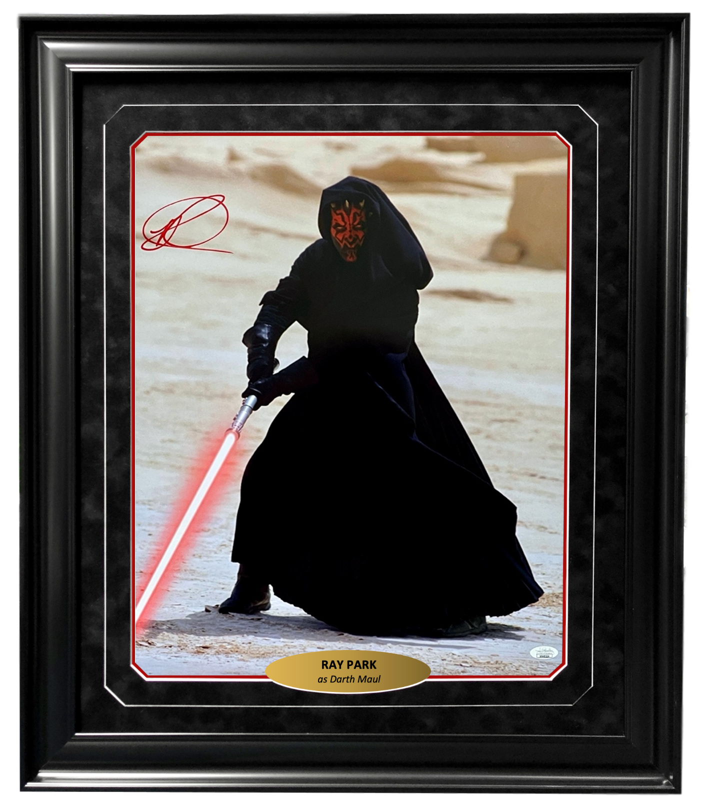 Ray Park Autographed Star Wars Darth Maul 16x20 Photo Poster painting Framed JSA Signed Sith 3