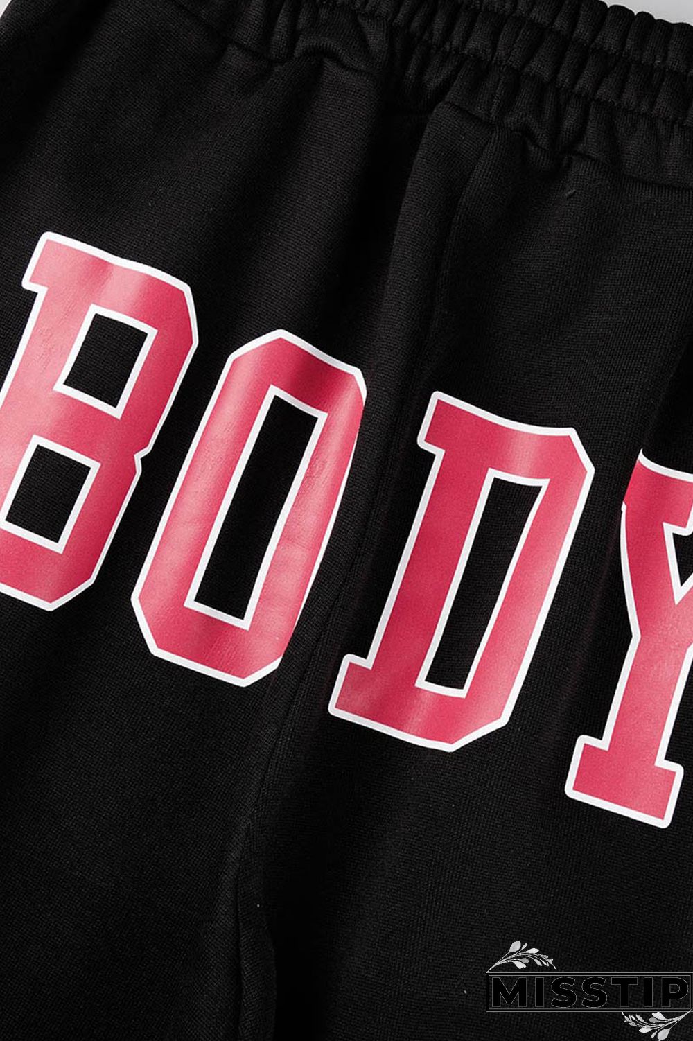 Blue Casual Letter Print Patchwork Zipper Collar Long Sleeve Two Pieces