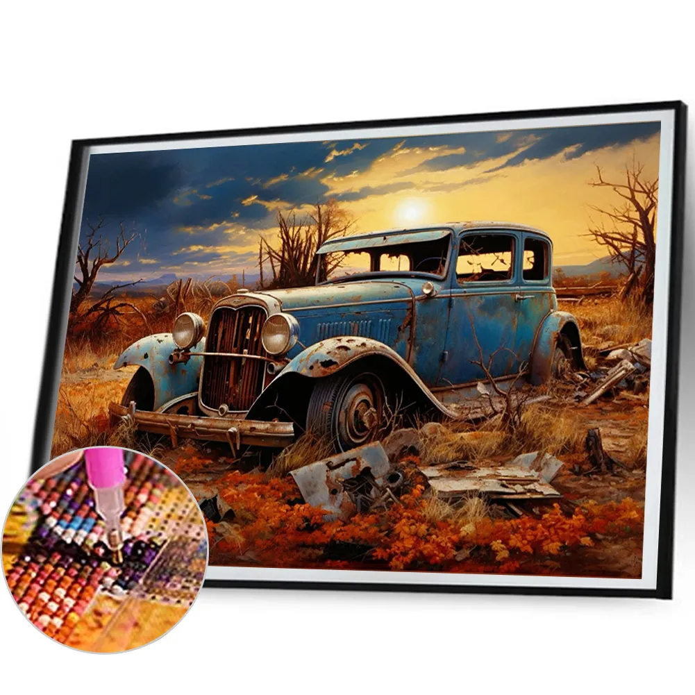 Diamond Painting - Full Round Drill - Scrap Car(Canvas|50*40cm)