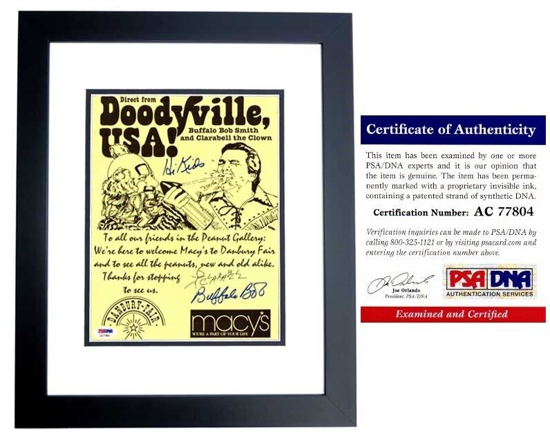 Buffalo Bob Smith and Clarabell the Clown Signed Howdy Doody Ad FRAMED - PSA/DNA