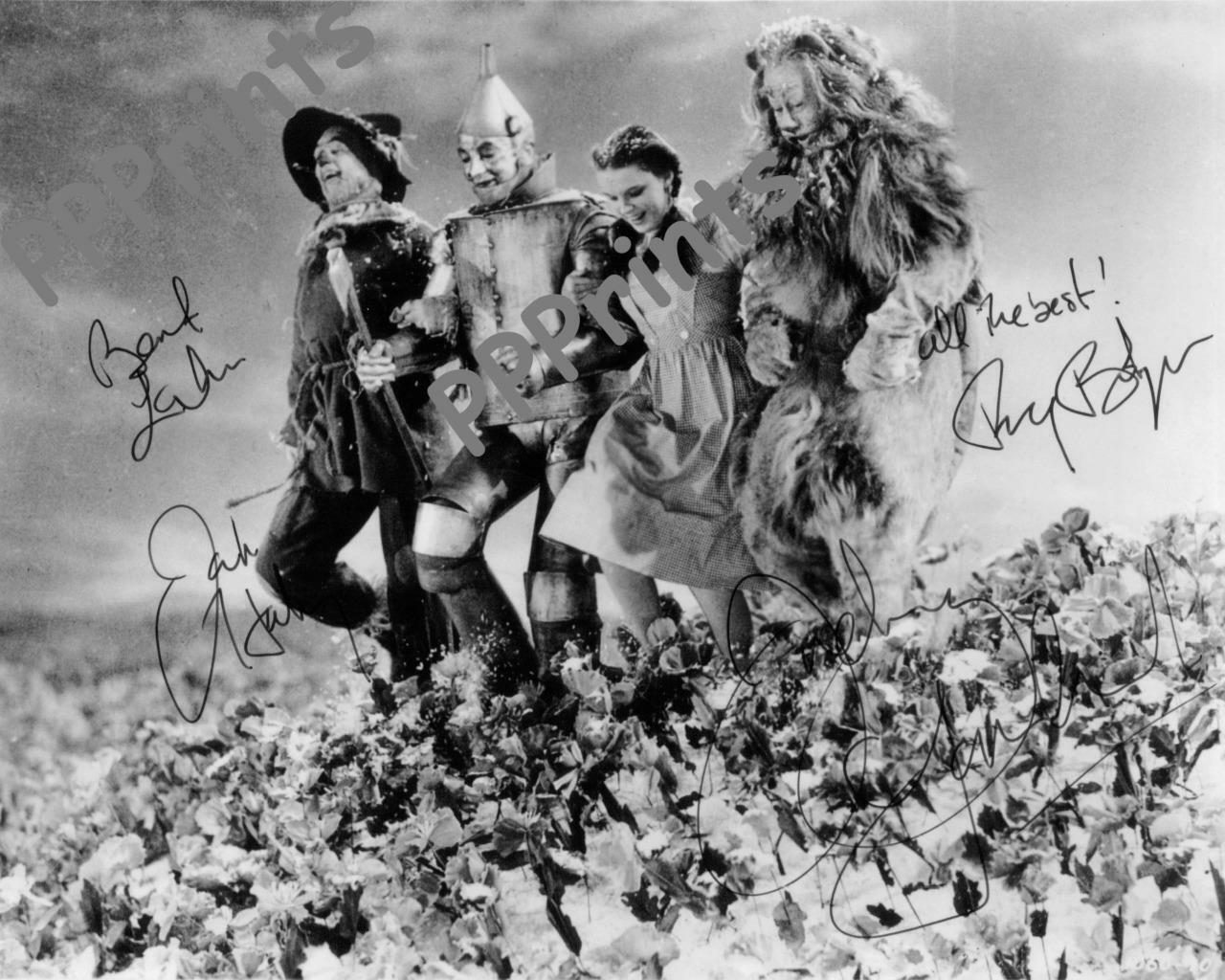 THE WIZARD OF OZ x4 Judy Garland Jack Haley SIGNED AUTOGAF10X8REPRO Photo Poster painting PRINT