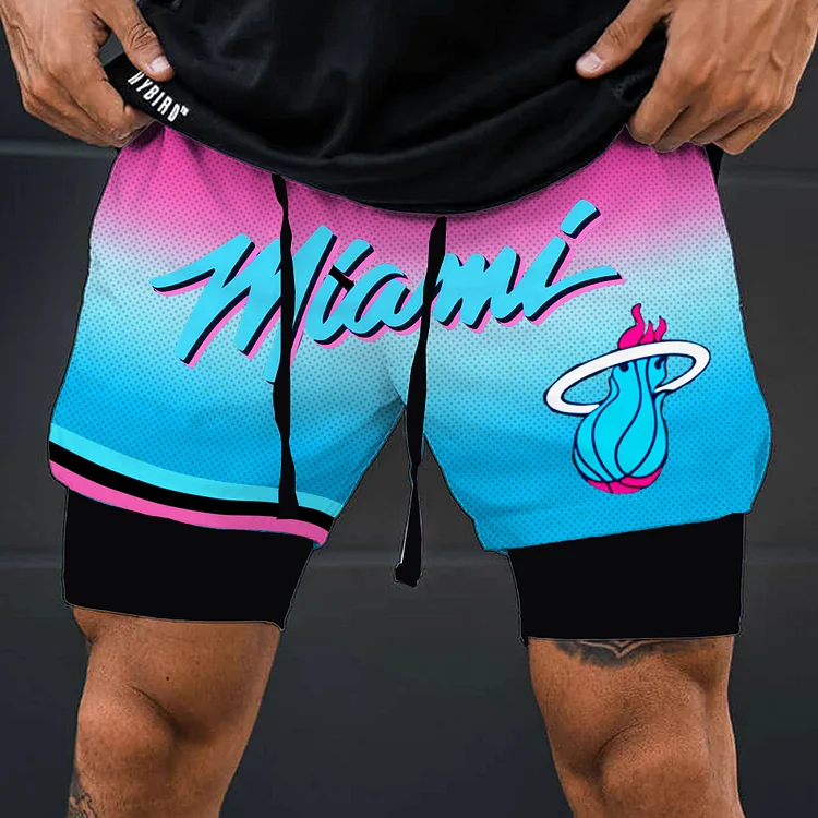 Men's Colorful Miami Heat NBA Mesh Performance Shorts 343d