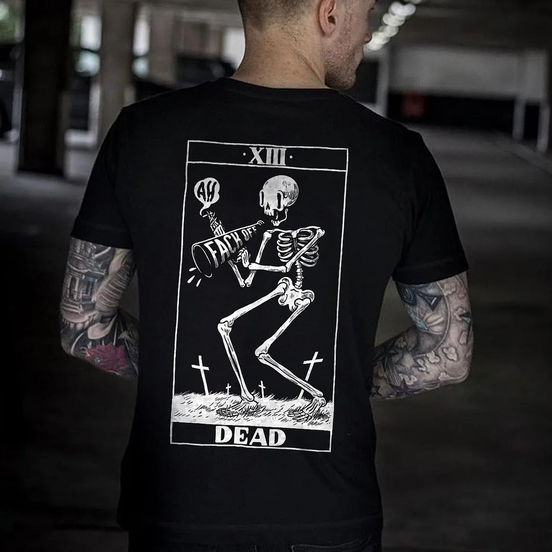 Dead Skeleton Printed Men's T-shirt -  UPRANDY