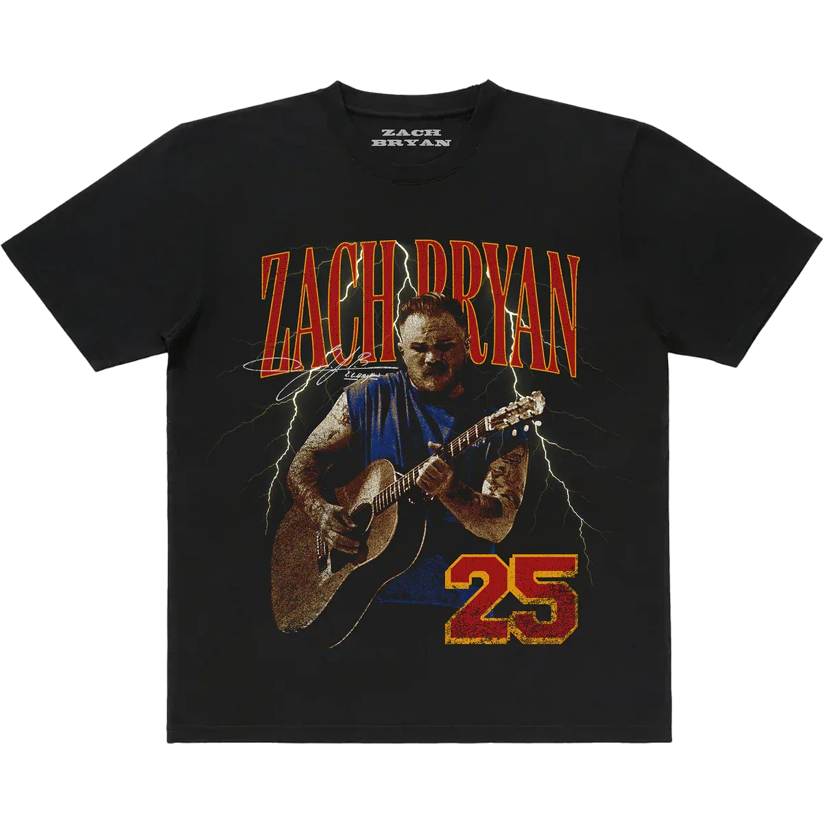 "Zach Bryan 25 black concert graphic T shirt"