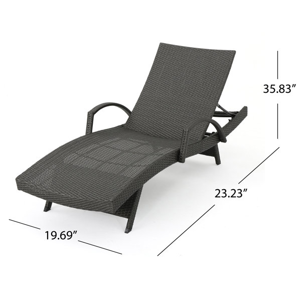 Rebello Outdoor Wicker Chaise Lounge Set