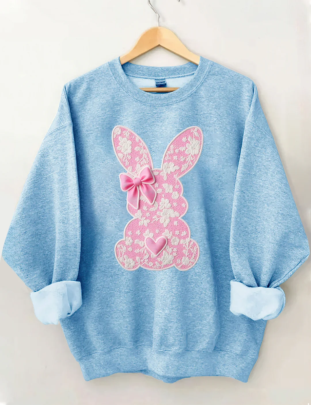 White Lace Bunny Coquette Bow Sweatshirt