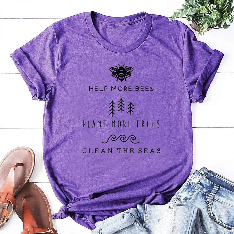 Help More Bees Shirt, Plant More Trees Tee T-shirt Tee-07068-Annaletters
