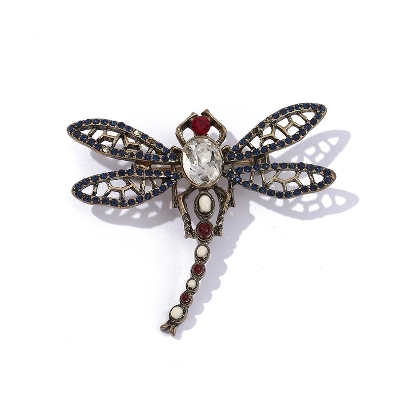 Retro Pin Dragonfly Alloy Enamel Inlay Zircon Women’S Brooches