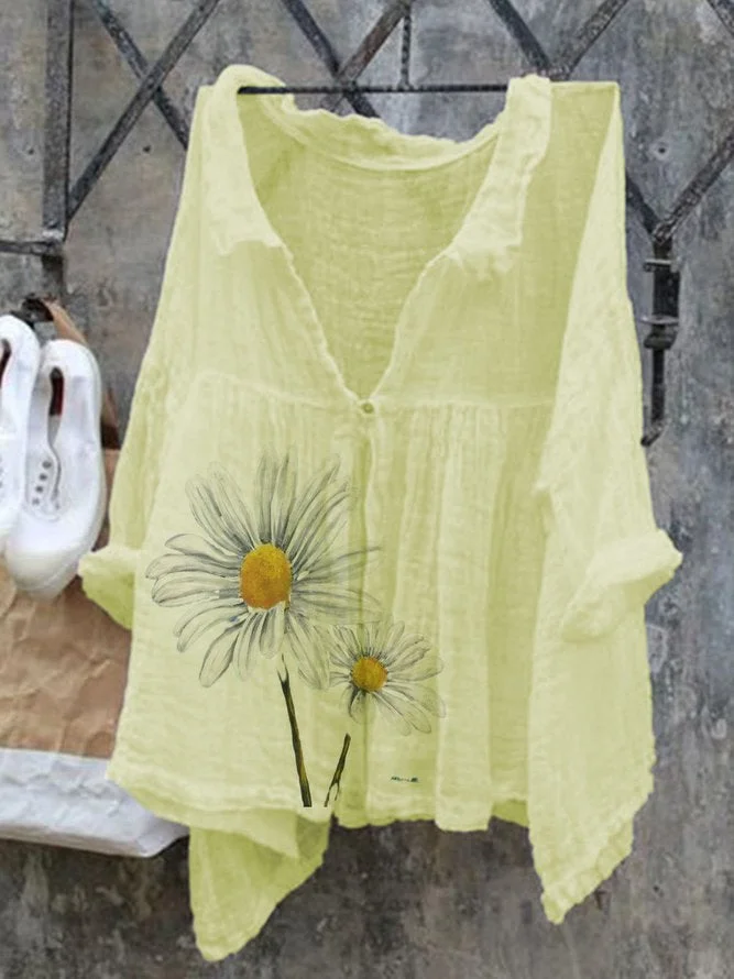 White Casual Long Sleeve Shirt Collar Shirts & Tops