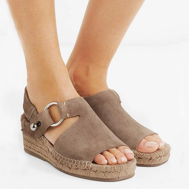 Comfortable Peep-toe Wedge Sandals | 168DEAL