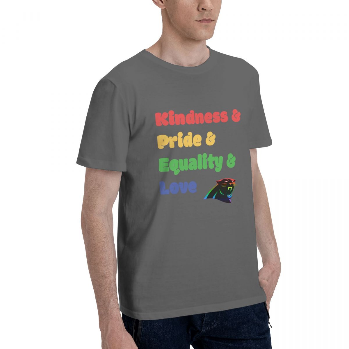 Carolina Panthers Colorful LGBT Men's Cotton Shirt