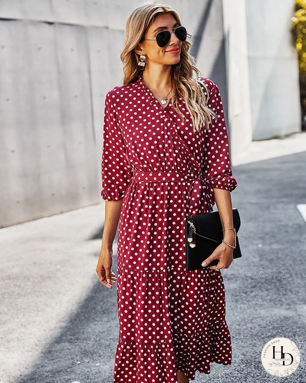 Women's Spring and Summer Classic Polka Dot Print Dress Women