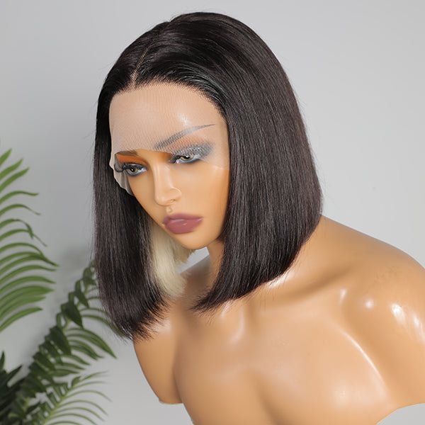 Peekaboo Color Short Bob Wig Glueless T Part Simple Lace Wig US Mall Lifes