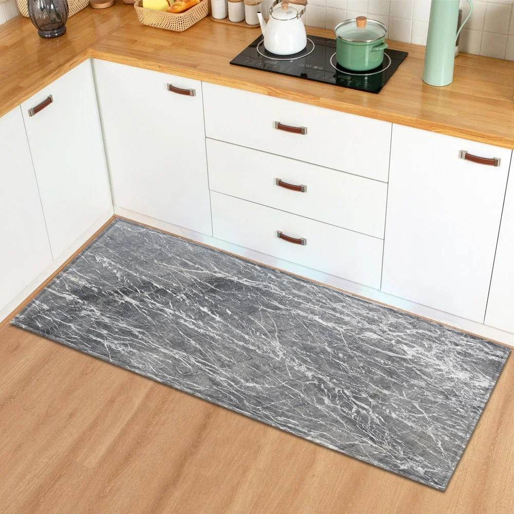 Marble Home Entrance Doormat Kitchen Rug Hallway Bath Anti-Slip Floor Mats Bedroom Bedside Balcony Living Room Decoration Carpet