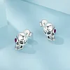 Cool Skull Stud Earrings 925 Sterling Silver 