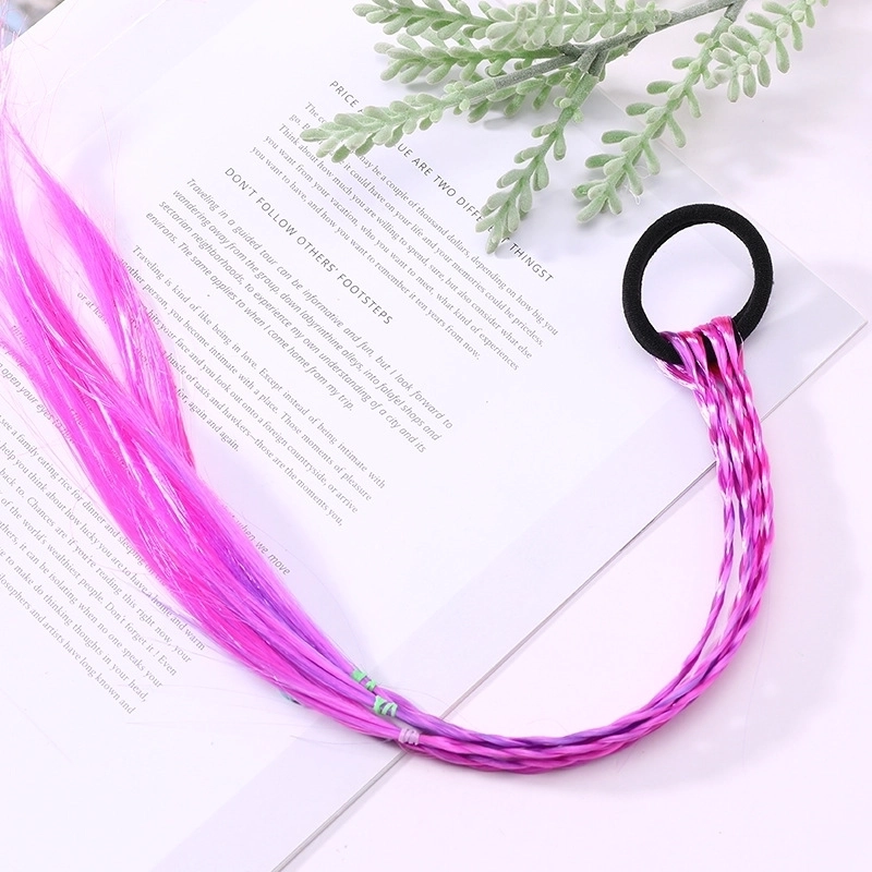 Fashion Children’s Colored Hair Rope Colorful Gradient Wig Twist Braid Rubber Band Hair Tie