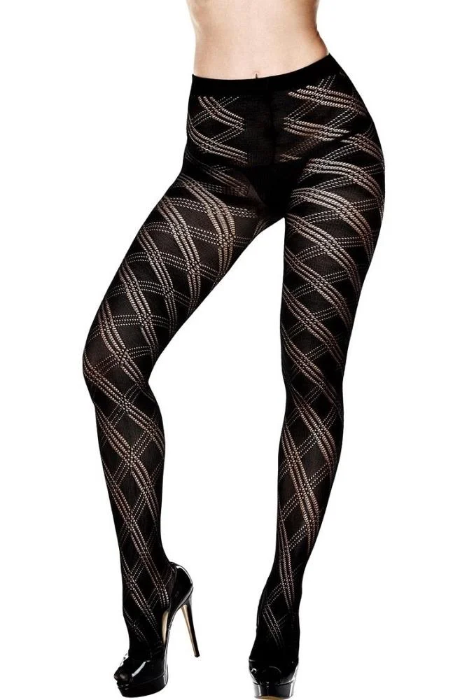 pornhint Pornhint Fancy Knit Striped Pantyhose