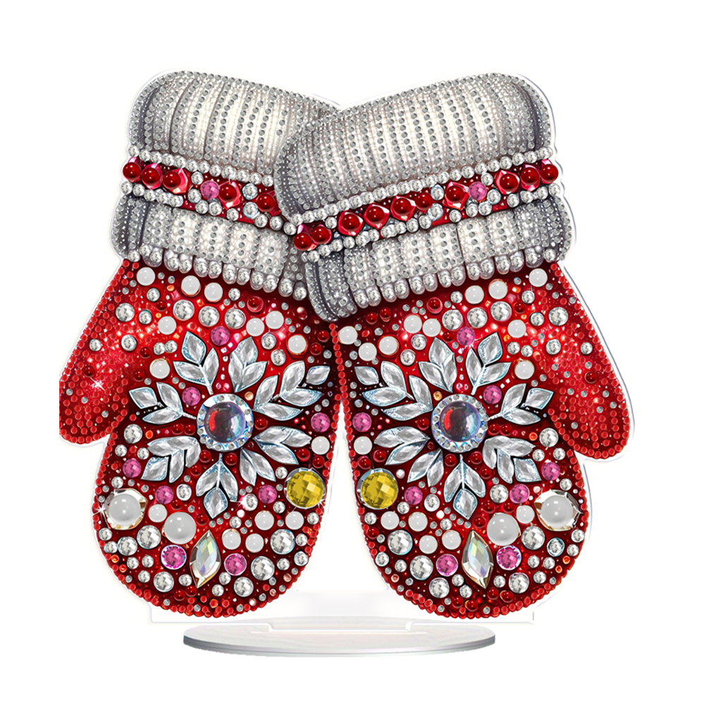DIY Christmas Gloves Table Top Diamond Painting Ornament Kits for Home