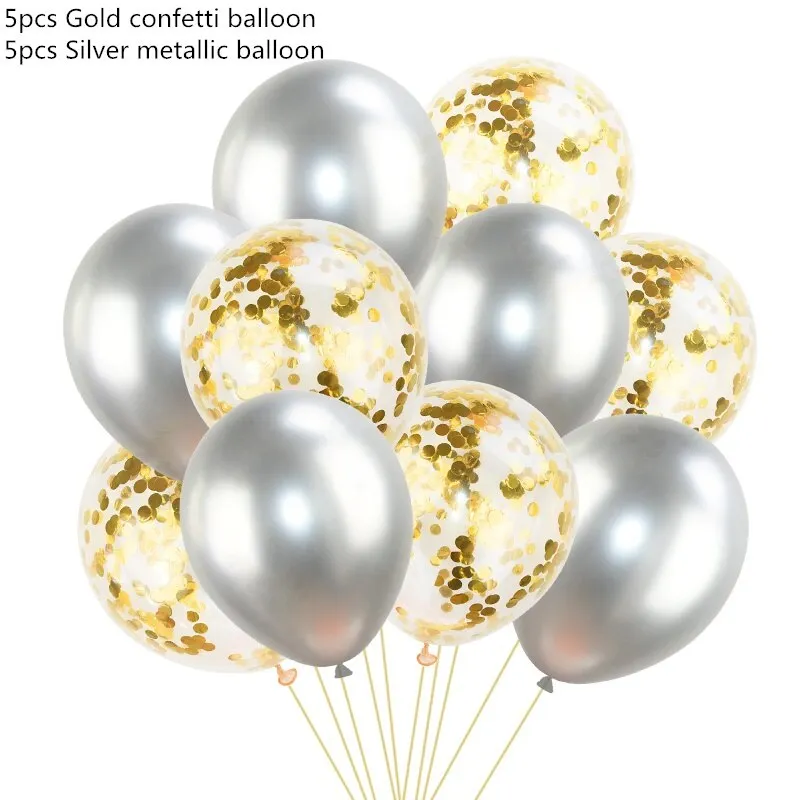 10pcs 12inch Metallic Balloons Metal Latex Balloon Birthday Party Decoration Wedding Balloons gold inflatable helium Balloon