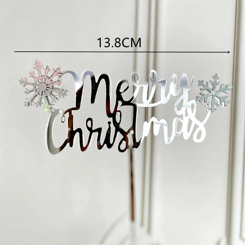 Christmas Cute Pastoral Letter Arylic Party Festival Cake Decorating Supplies