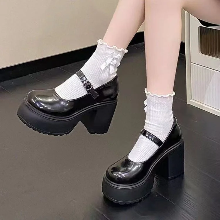 Breakj Breakj Back-Bottomed Retro Mary Jane Shoes Women 2025 New Four-Season Fashion Almost Thin Small Leather Shoes