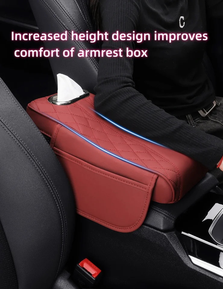 Car multifunctional height increasing and enlarged style armrest box mat