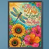 Dragonfly Sunflower Verse Special Shaped DIY Partial Drill Diamond Painting Kits 30x40cm