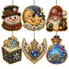 6pcs Starry Fairy Charms Pearl Art Diamond Painting  Pendant - Acrylic Christmas Tree Ornaments DIY Decor Kit