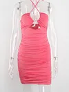 Solid Color Spaghetti-Neck Sexy Mini Dress