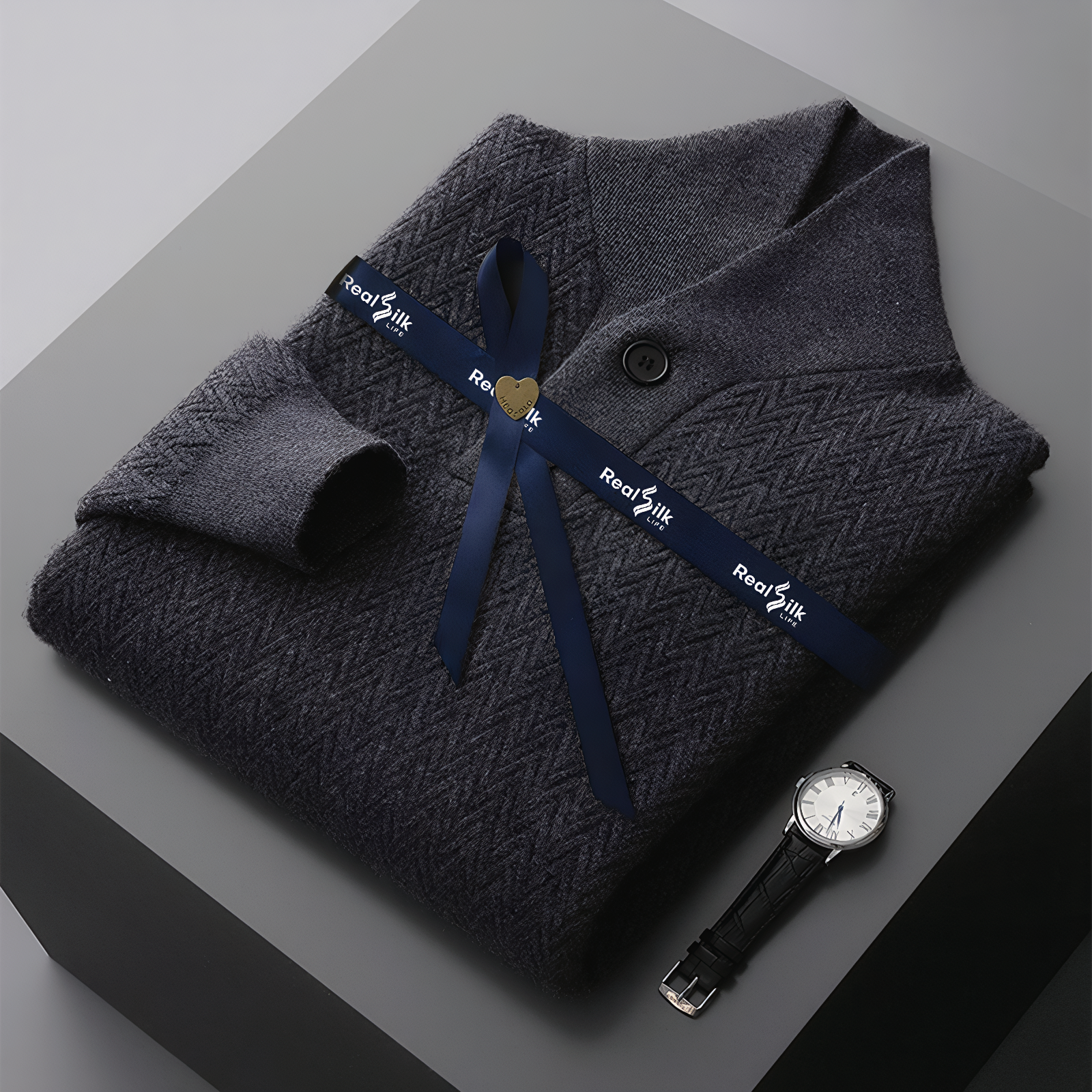 Collared Pullover Men's Cashmere Sweater REAL SILK LIFE