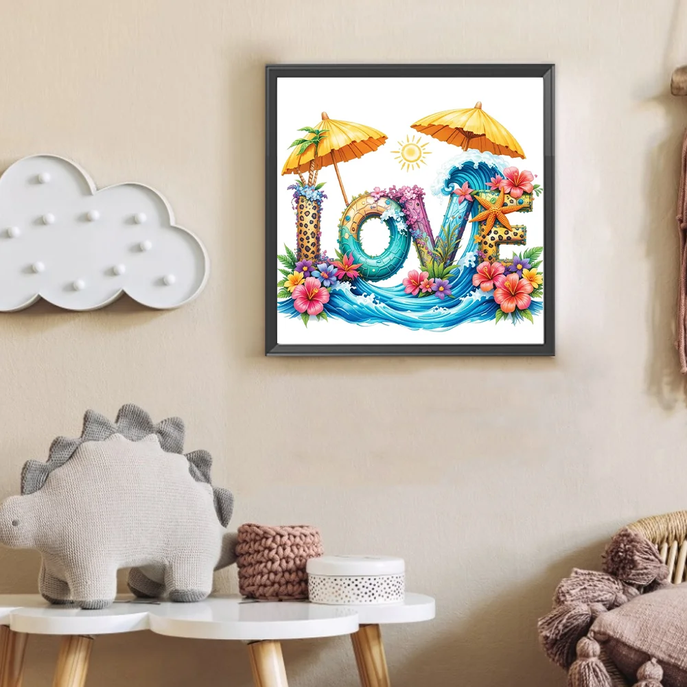 Diamond Painting - Full Round Drill - Summer Beach Love(Canvas|30*30cm)