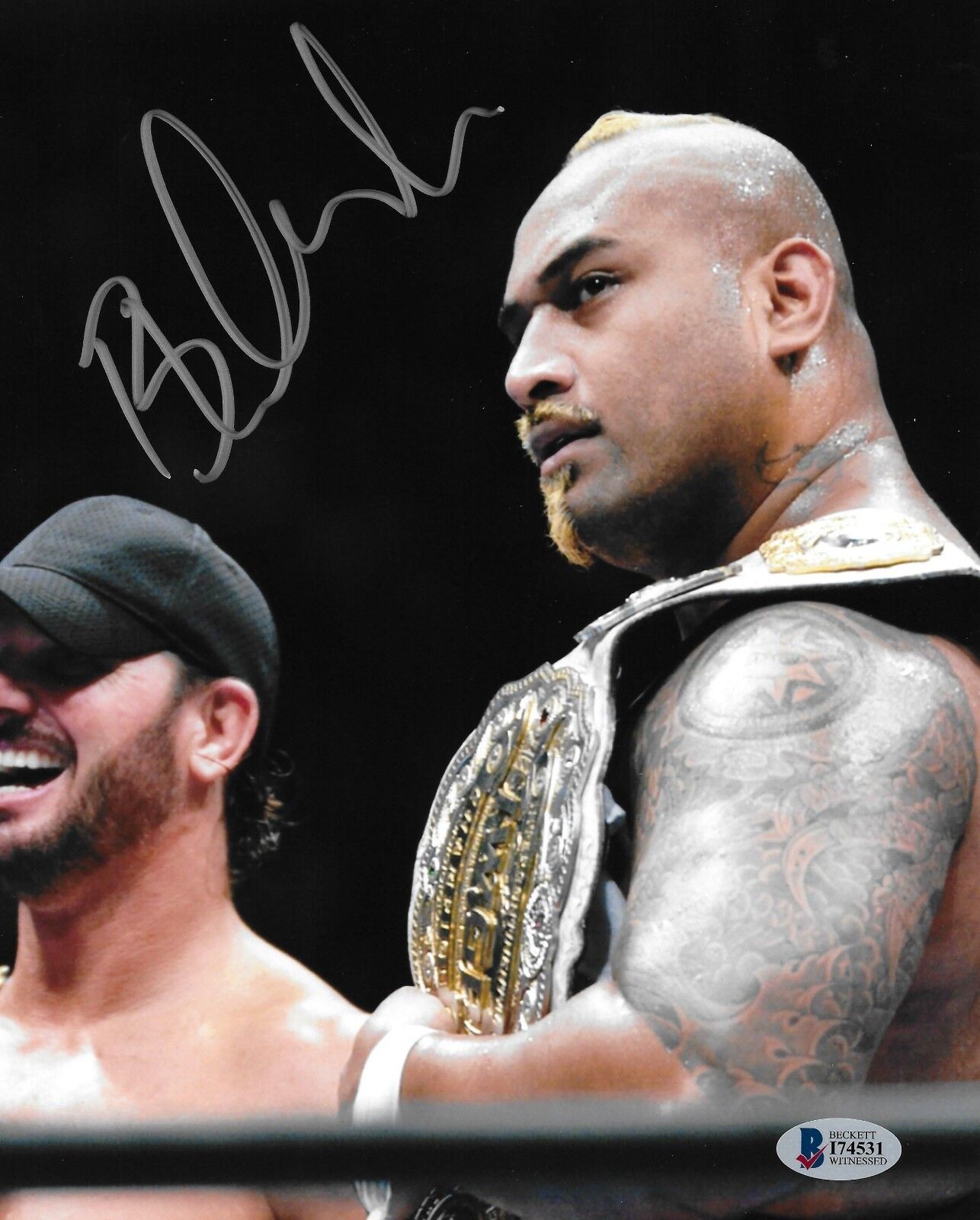 Bad Luck Fale Signed 8x10 Photo Poster painting BAS COA New Japan Pro Wrestling Bullet Club G1 7