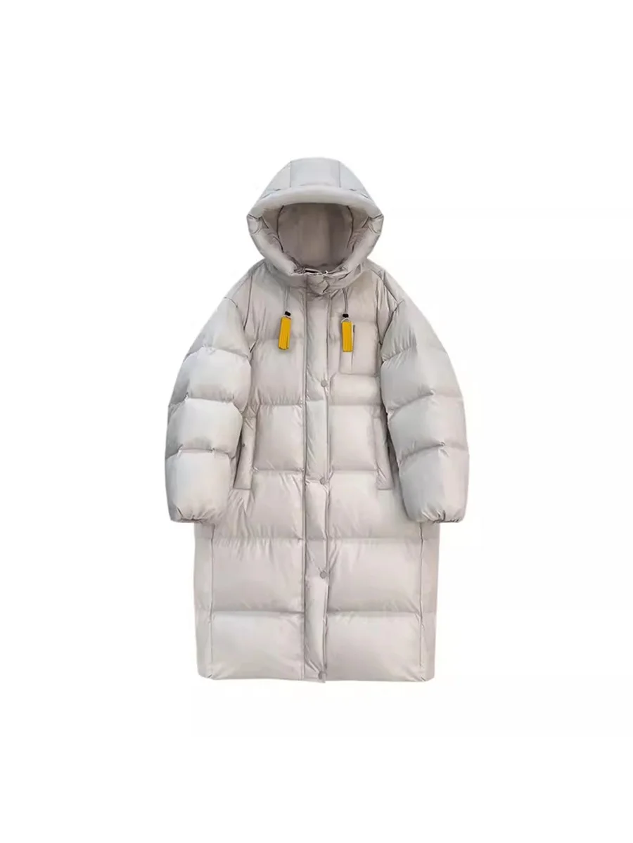 Woherb Korean Version Of Big Quilt Down Jacket Female Long Style 2024 Winter New Thickened Ribbon Hood Extremely Cold Warm Coat Plus Size-Outfit Ideas