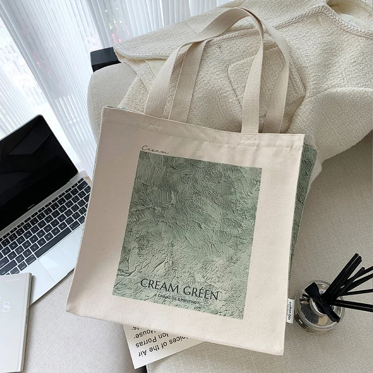 CREAM GREEN tote bag