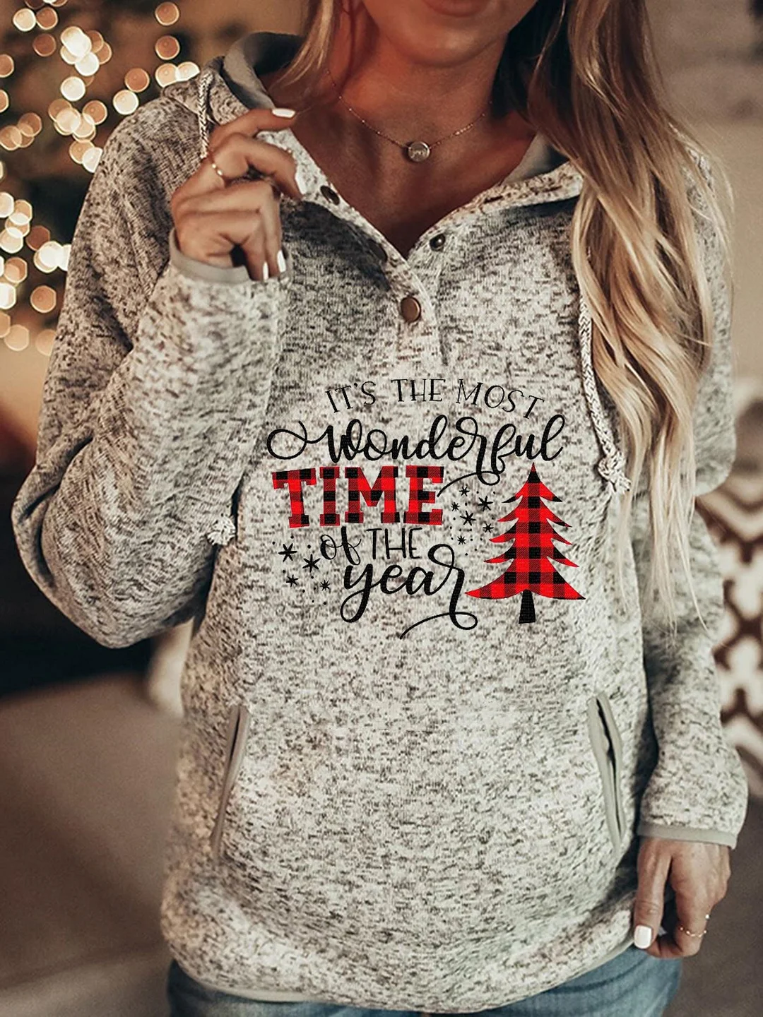 Women Sweater Christmas Hoodie Print Sweatshirt