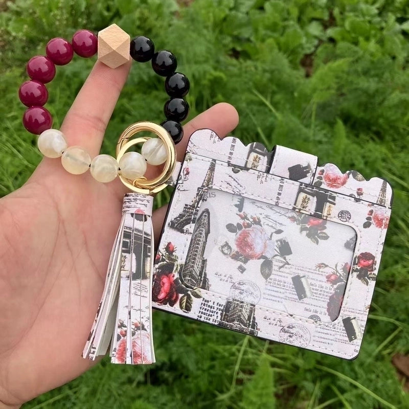 Unisex Printing Arylic Pu Leather Alloy Flip Cover Card Holders